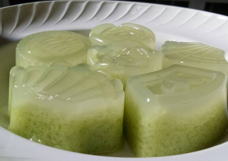 resep Puding lumut pandan