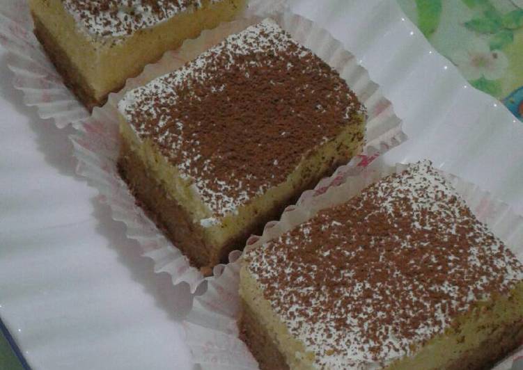 bahan dan cara membuat Brownies kukus tiramisu