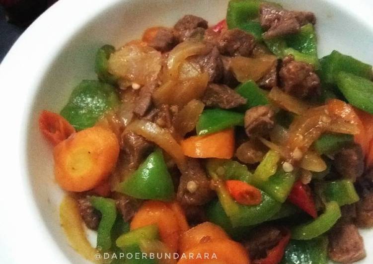 resep masakan Tumis Daging Saus Barbeque With Paprika