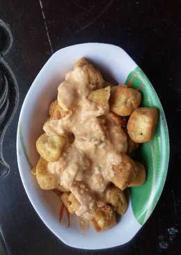 Tahu crispy saus telur asin