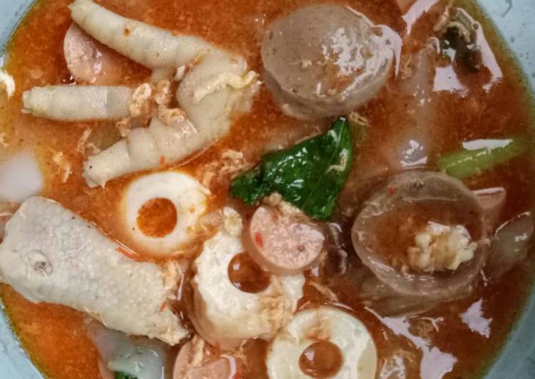 resep masakan Seblak kuah pedas ceker ayam bakso