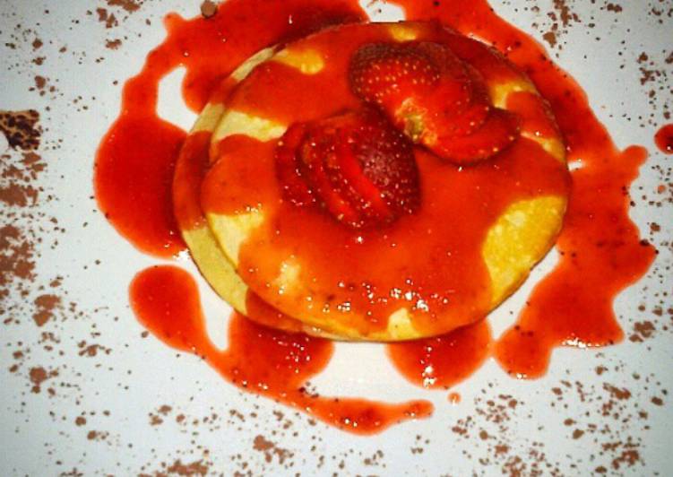 Resep Oat Pancake with Homemade Strawberry Sauce By Reski Ramadhani