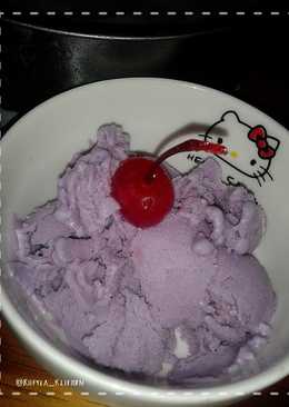 Ice Cream Ubi Ungu tanpa Whiping / SP (3 bahan saja)