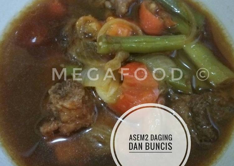 Resep Asem-asem daging dan buncis Kiriman dari mega handayani