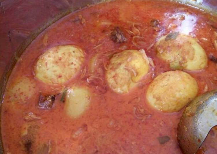 resep lengkap untuk Opor telur pedas