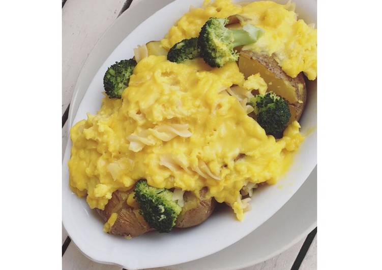 gambar untuk cara membuat Baked Potato Broccoli Fusilli Cheese (anti gagal)