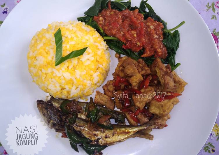 gambar untuk resep makanan Nasi Jagung Komplit