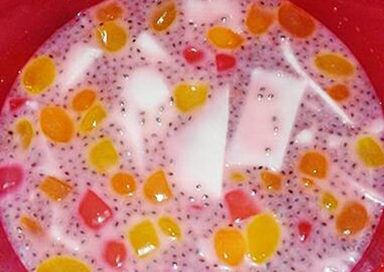 resep makanan Es Kelapa Muda KW + Kolang Kaling Warna