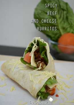 Spicy Beef And Cheese Burritos