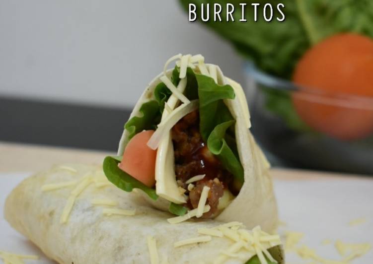 resep makanan Spicy Beef And Cheese Burritos