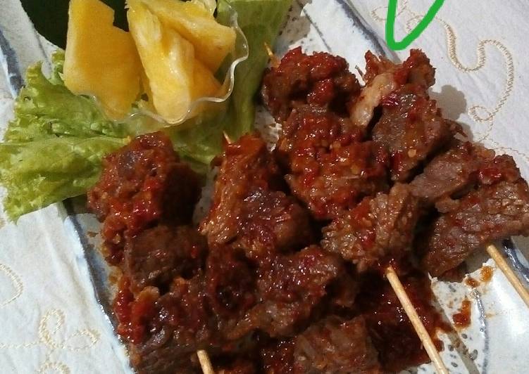 gambar untuk resep makanan Sate Sapi Bumbu Rujak #KitaBerbagi