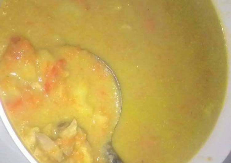 gambar untuk resep makanan Sup cream (ayam,wortel,makaroni,kentang)