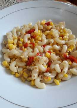 Tumis macaroni mix corn