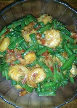 Udang kacang panjang pedas bumbu ulek (no msg)