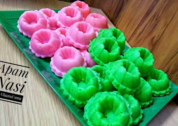 resep lengkap untuk Apam nasi ceria pandan &es doger