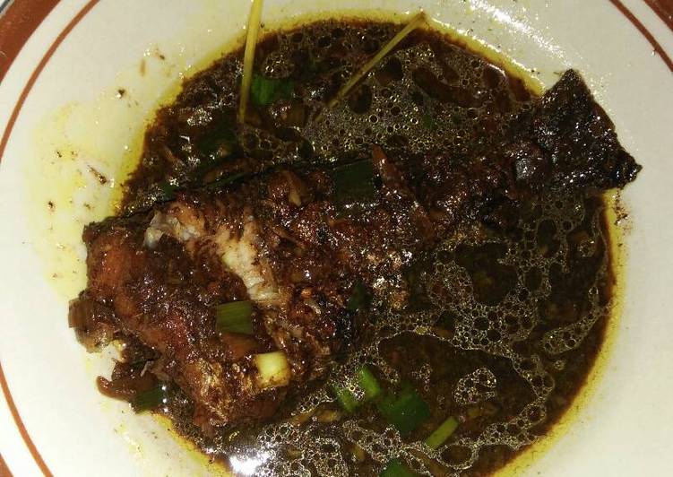 resep makanan Sayur Gabus Pucung + sambal mentah rawit ijo
