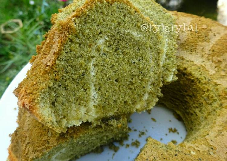 bahan dan cara membuat Greentea (Matcha) Marble Cake