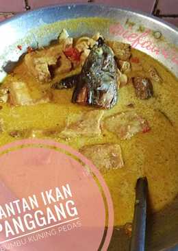 Sayur santan ikan panggang bumbu kuning pedas