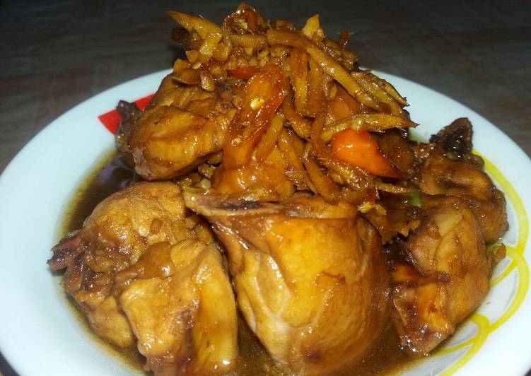 bahan dan cara membuat Ayam semur kecap jahe pedas