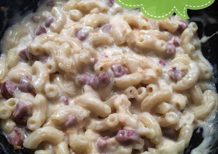 gambar untuk cara membuat Macaroni Elbow dengan Saos Carbonara