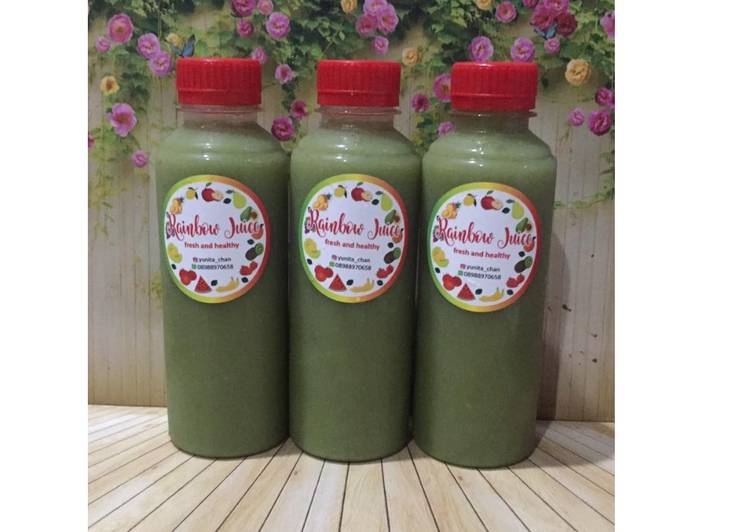 bahan dan cara membuat Diet Juice Avocado Spinach Lemon Pear