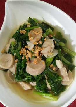 Tumis bayam bakso tahu / bayam tumis gak biasa