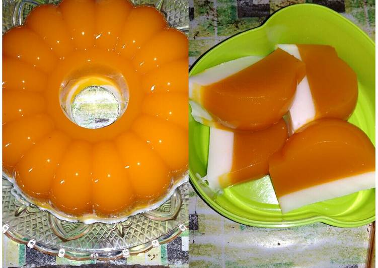 bahan dan cara membuat Puding susu labu kuning