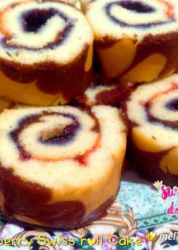 Blueberry Swiss Roll Cake / Bolu Gulung