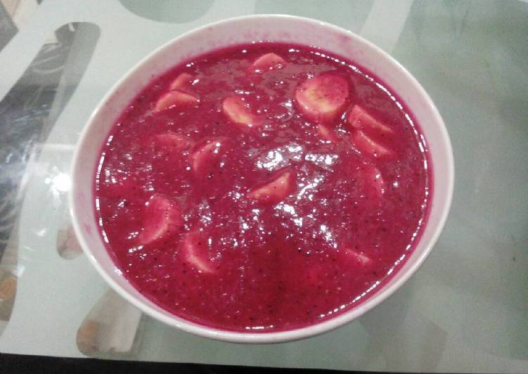 cara membuat Jus naga merah mix jambu biji