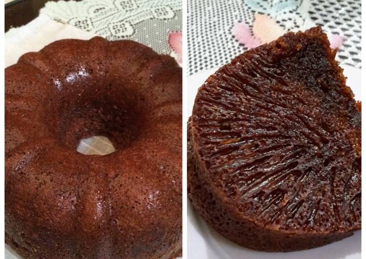 resep lengkap untuk Bolu caramel/Bolu sarang semut