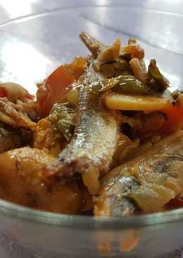 Tumis ikan asin rebus pedas