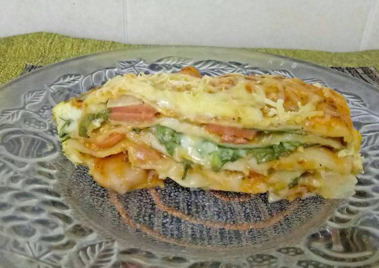 gambar untuk resep Lasagna Bayam Kulit Pangsit