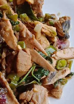 Ikan tongkol suwir tumis mercon