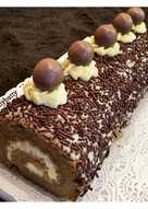 Bolu gulung Moka super lembut / super moist mocha roll cake