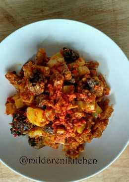 Tempe,kentang hati ampela balado