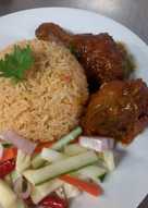 Nasi Tomat dan Ayam masak merah