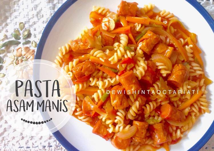 resep Pasta Asam Manis (Makaroni Ulir, Sosis, Wortel)