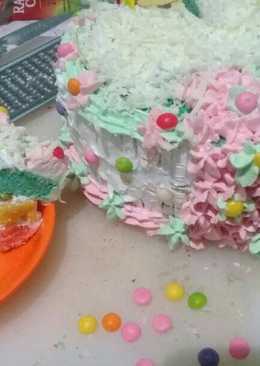 Rainbow cake panggang