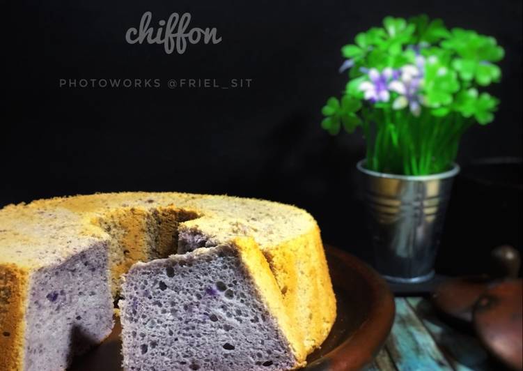 gambar untuk cara membuat Purple sweet potato chiffon / chiffon ubi ungu ??