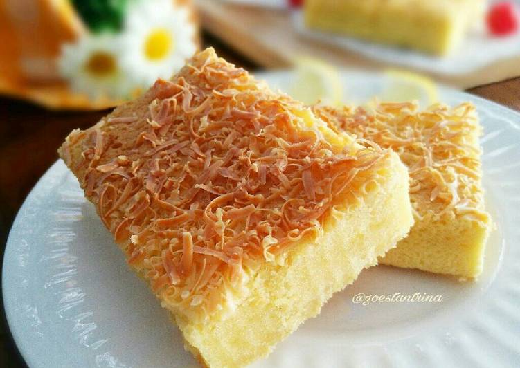 resep lengkap untuk Condensed Milk Cotton Cake with Cheese