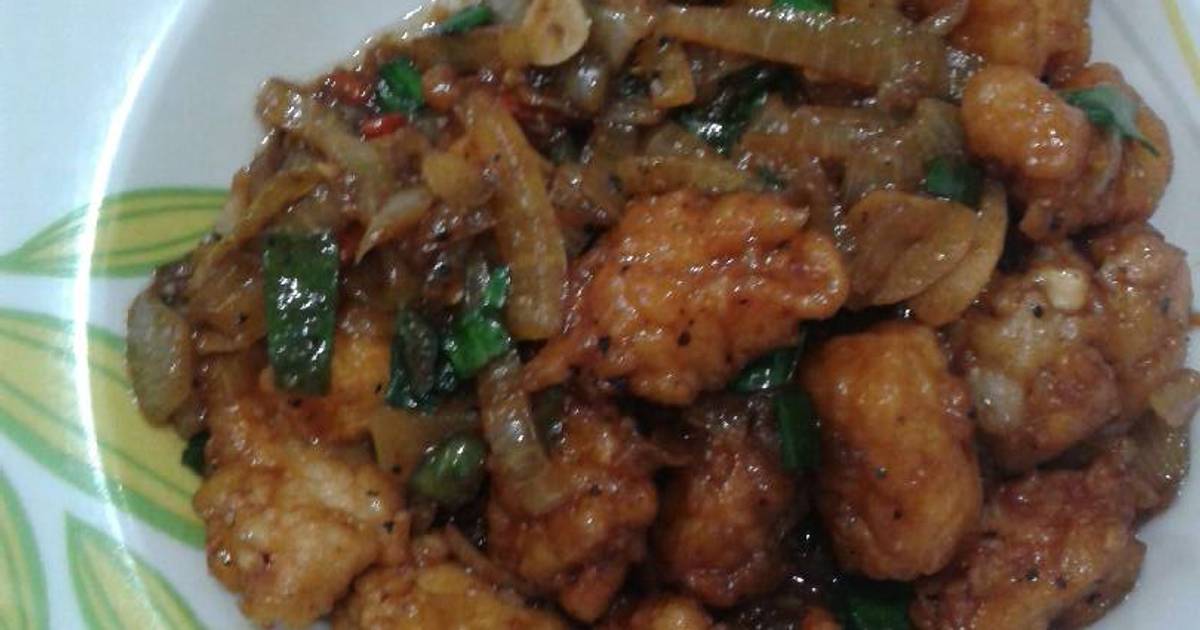 Resep Chicken chrispy teriyaki lada hitam ala Indri Darmayanti