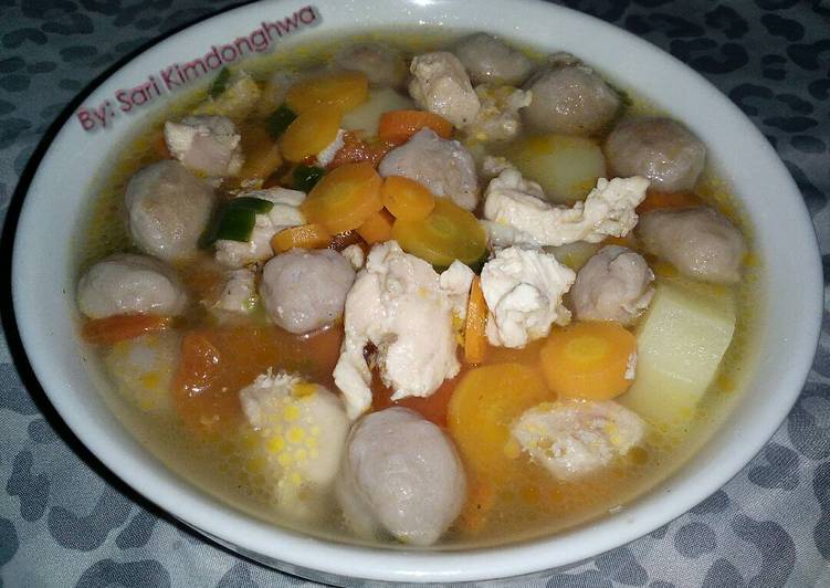 resep masakan Sop Ayam Baso Mutiara