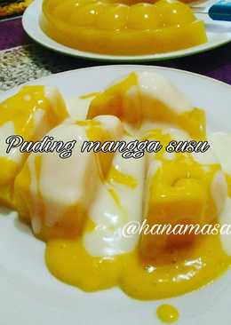 Puding mangga dgn vla vanila dan saus mangga