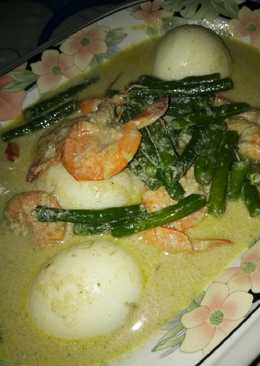 Opor udang, telor dan kacang panjang