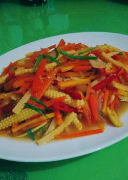 Tumis baby corn wortel teriyaki