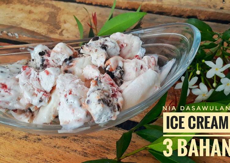 bahan dan cara membuat Es Krim 3 Bahan