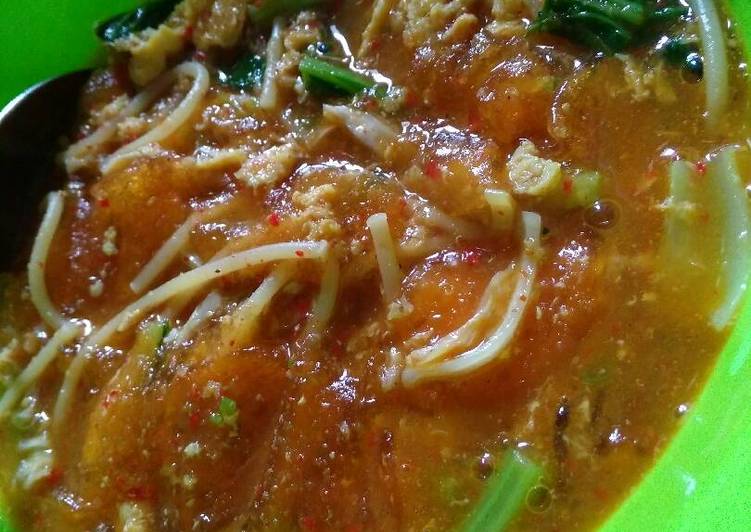 resep lengkap untuk Seblak spaghetti kuah