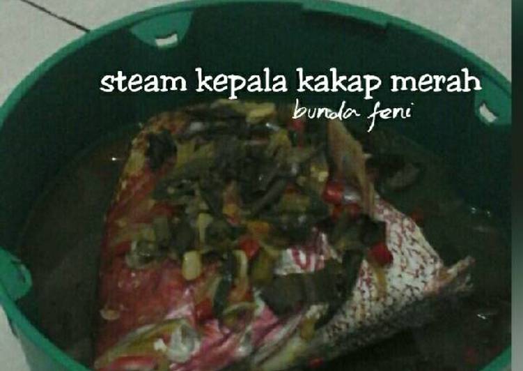 Resep Steam kepala kakap merah Kiriman dari Bunda Feni D