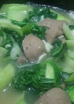 Sayur Pokcoy Bakso Sapi Sederhana