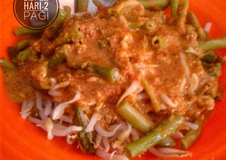 Resep Sayur sayuran rebus with sambal Pecel (Diet GM-2 